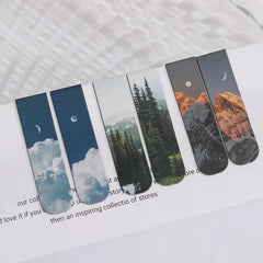 Journamm 2pcs/pack Fantasy Landscape Bookmarks for Books Readers School Supplies Creative Stationery Exquisite Gifts for Student