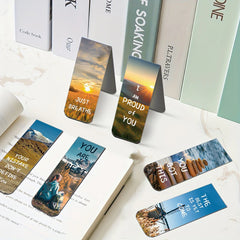 12pcs Inspirational Magnetic Bookmarks with Motivational Quotes, Colorful Page Clips for Students, Teachers, Book Readers