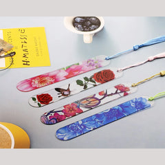 Blank Clear Acrylic Bookmarks 20Pcs Rectangle Craft Transparent Acrylic Book Markers With 20Pcs Small Bookmark Tassels
