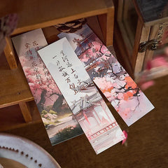 30sheet/box Retro Chinese Style Bookmarks Anime Vintage Aesethetic Flroal Palace Bookmark for Books Beauty Scenary Bookmark
