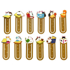 Cartoon Cat Bookmarks Metal Brass Book Clips Kawaii Book Page Holder Korean Stationery Reading Tools School Office Supplies