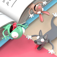 Creative 3D Stereo Bookmark Cute Cartoon Animal Marker Kawaii Cat Panda Bookmark Of Pages Kids Gifts School Stationery Supplies