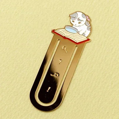 Cartoon Cat Bookmarks Metal Brass Book Clips Kawaii Book Page Holder Korean Stationery Reading Tools School Office Supplies