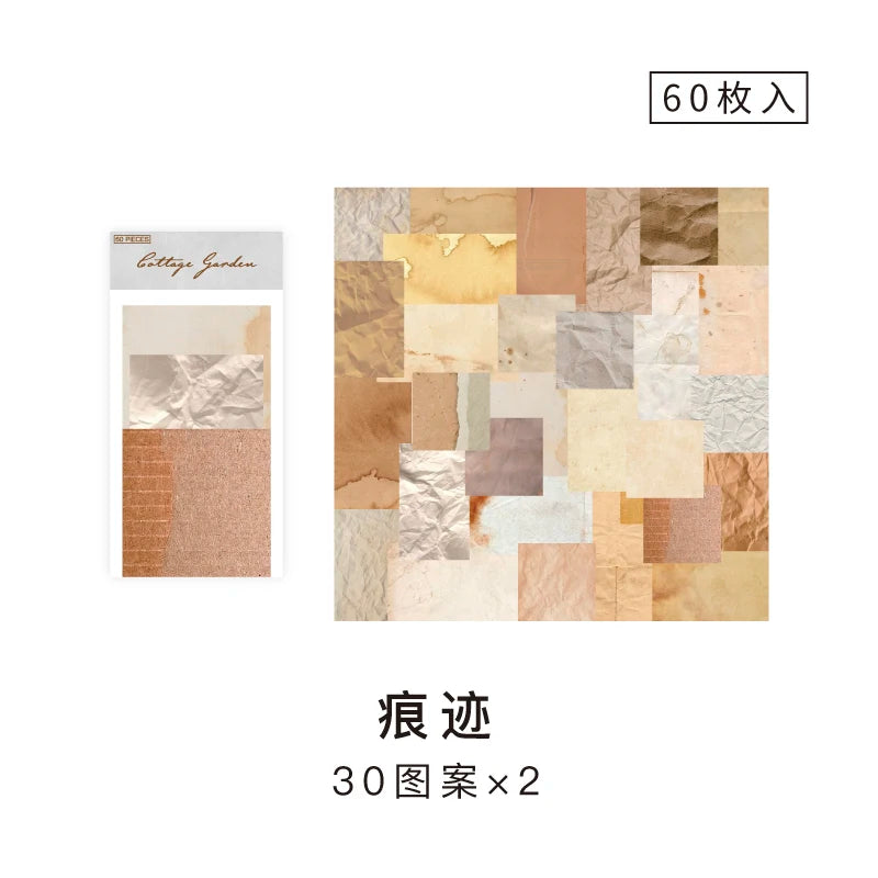 60 pcs Vintage Collage Scrapbooking Journal Material paper Card Making DIY Retro Source Paper Creative Memo Stationery