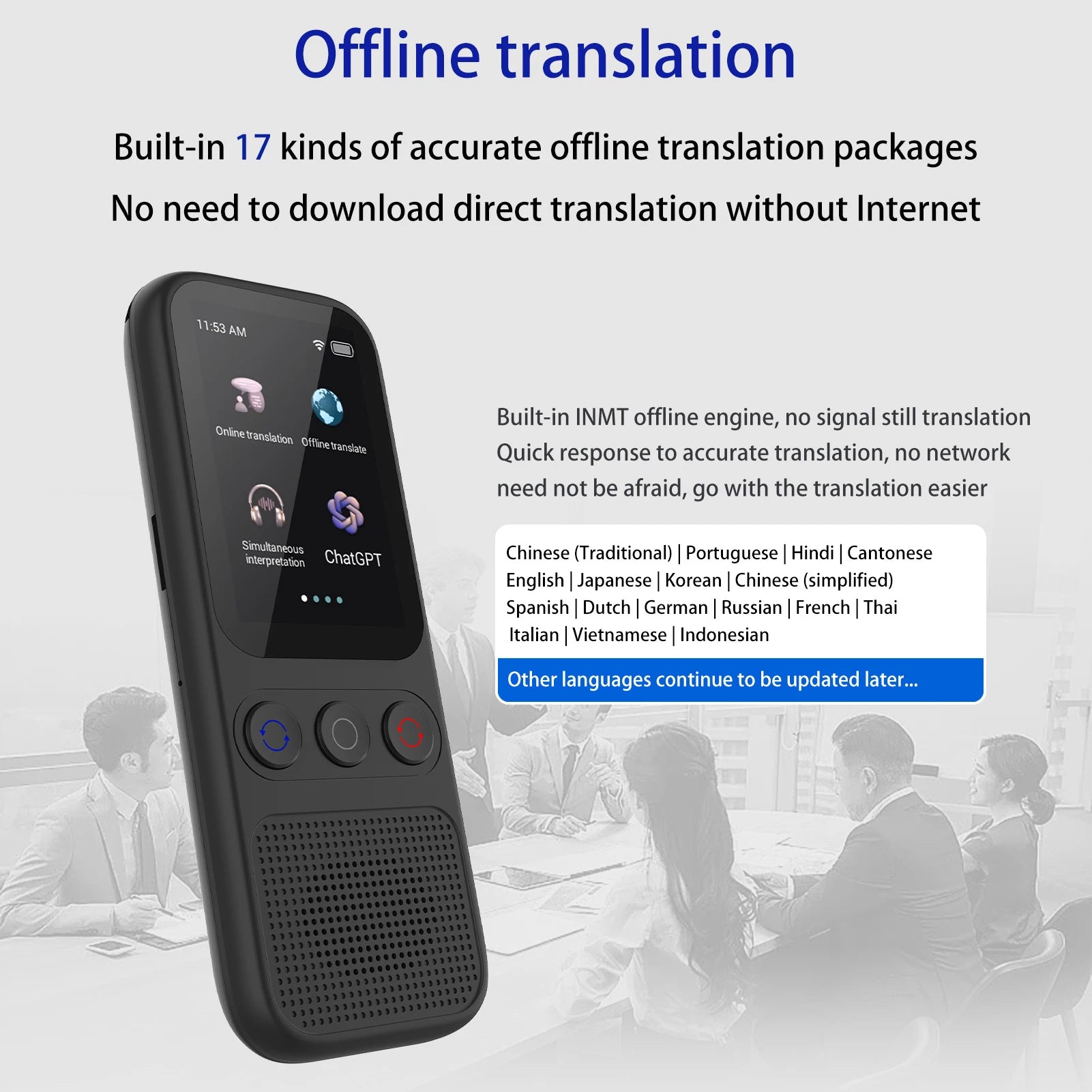 S80 Portable Language Translator Device with 138 Languages Voice Translating 17 Offline Translation Simultaneous Interpretation