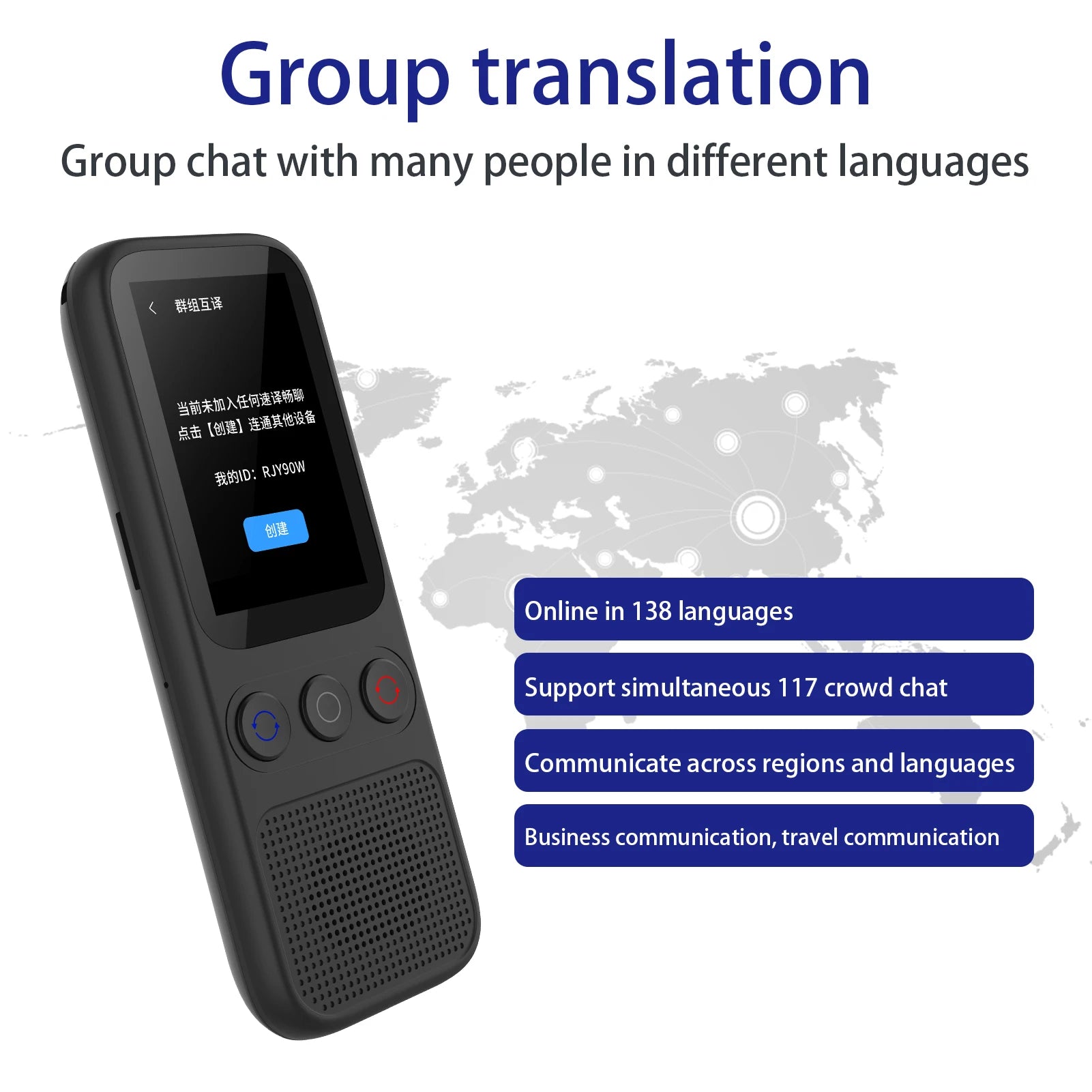 S80 Portable Language Translator Device with 138 Languages Voice Translating 17 Offline Translation Simultaneous Interpretation