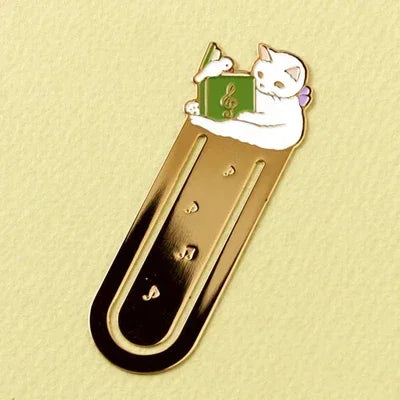 Cartoon Cat Bookmarks Metal Brass Book Clips Kawaii Book Page Holder Korean Stationery Reading Tools School Office Supplies