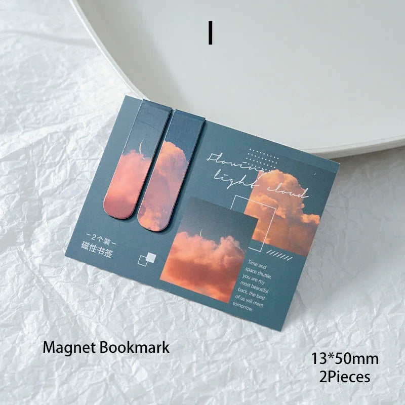 Journamm 2pcs/pack Fantasy Landscape Bookmarks for Books Readers School Supplies Creative Stationery Exquisite Gifts for Student