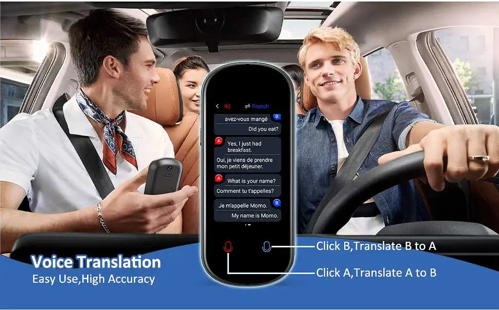 Z2 Instant AI Voice Translator Portable 3.1 inch Touch Screen Real Time Translator with Recording Photo for Travel Learn Meeting