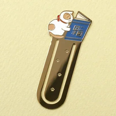 Cartoon Cat Bookmarks Metal Brass Book Clips Kawaii Book Page Holder Korean Stationery Reading Tools School Office Supplies