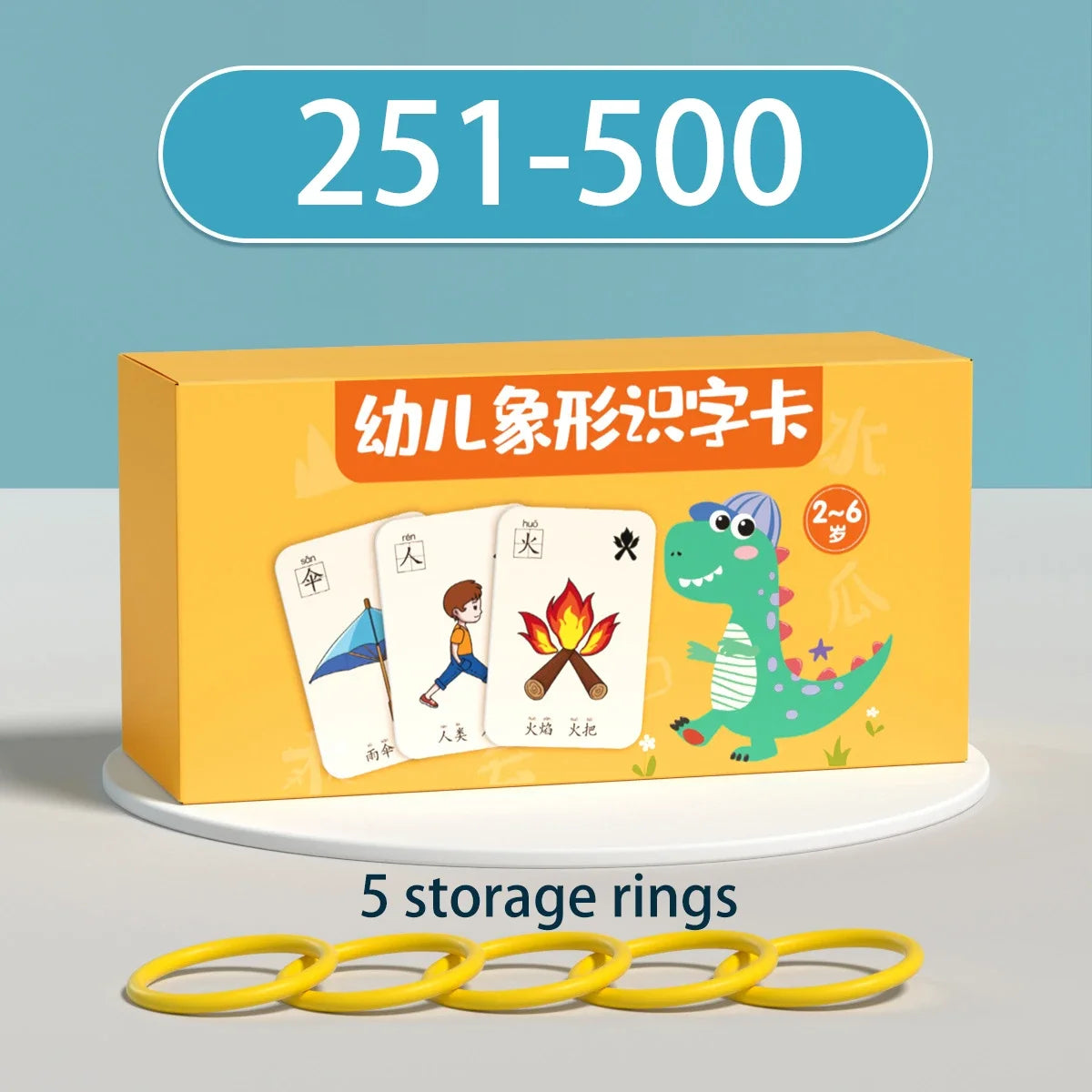 Characters Picture Enlightenment Double Literacy Card Children's Kindergarten Chinese Pinyin Card Hanzi Learning Age