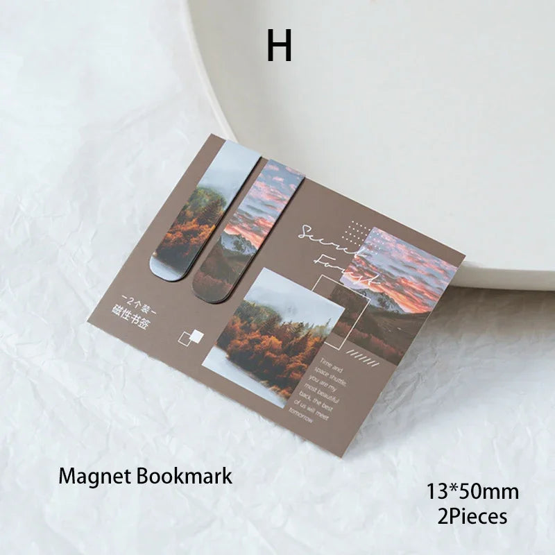 Journamm 2pcs/pack Fantasy Landscape Bookmarks for Books Readers School Supplies Creative Stationery Exquisite Gifts for Student