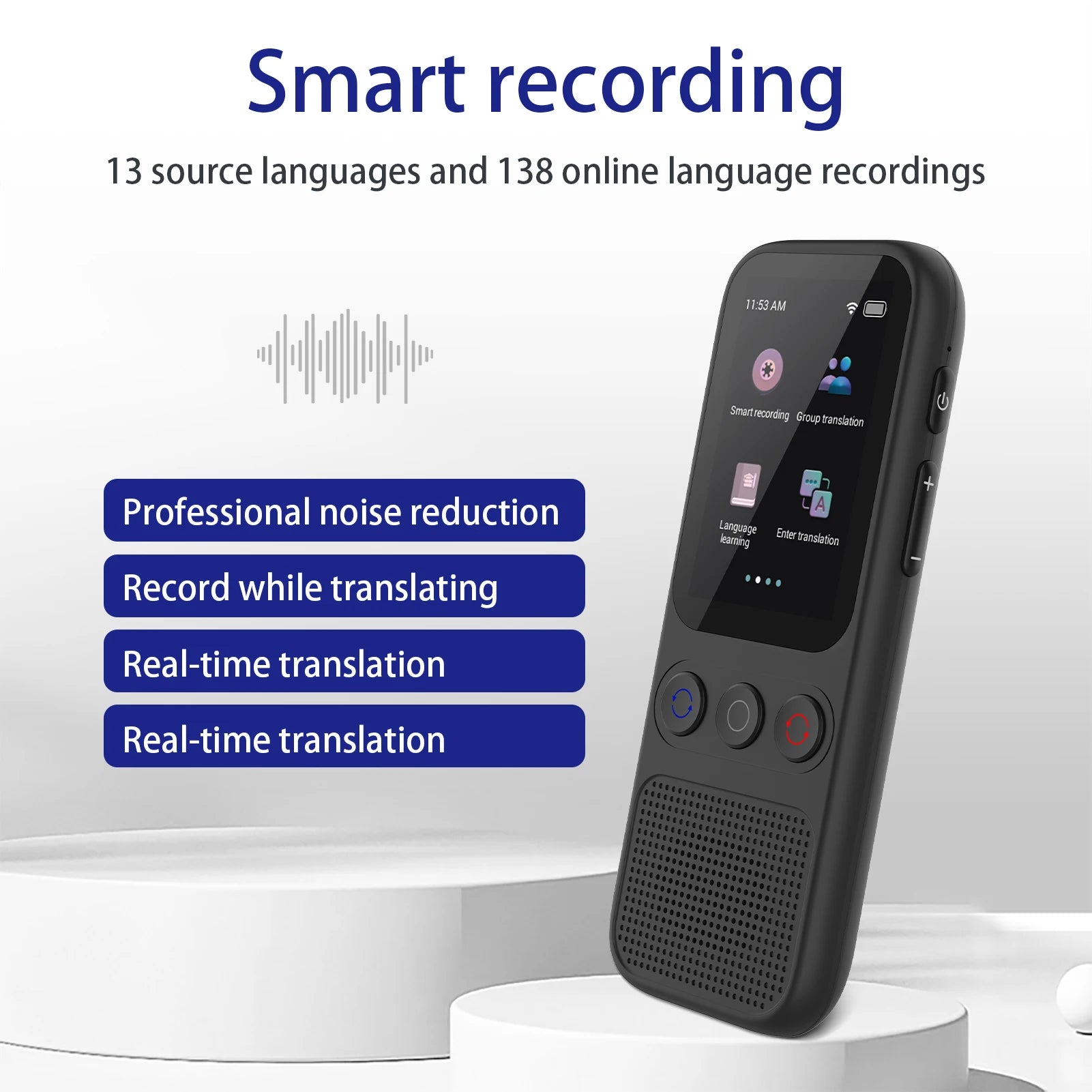 S80 Portable Language Translator Device with 138 Languages Voice Translating 17 Offline Translation Simultaneous Interpretation