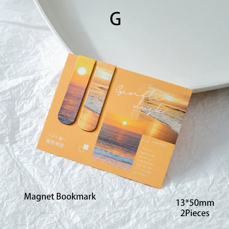 Journamm 2pcs/pack Fantasy Landscape Bookmarks for Books Readers School Supplies Creative Stationery Exquisite Gifts for Student