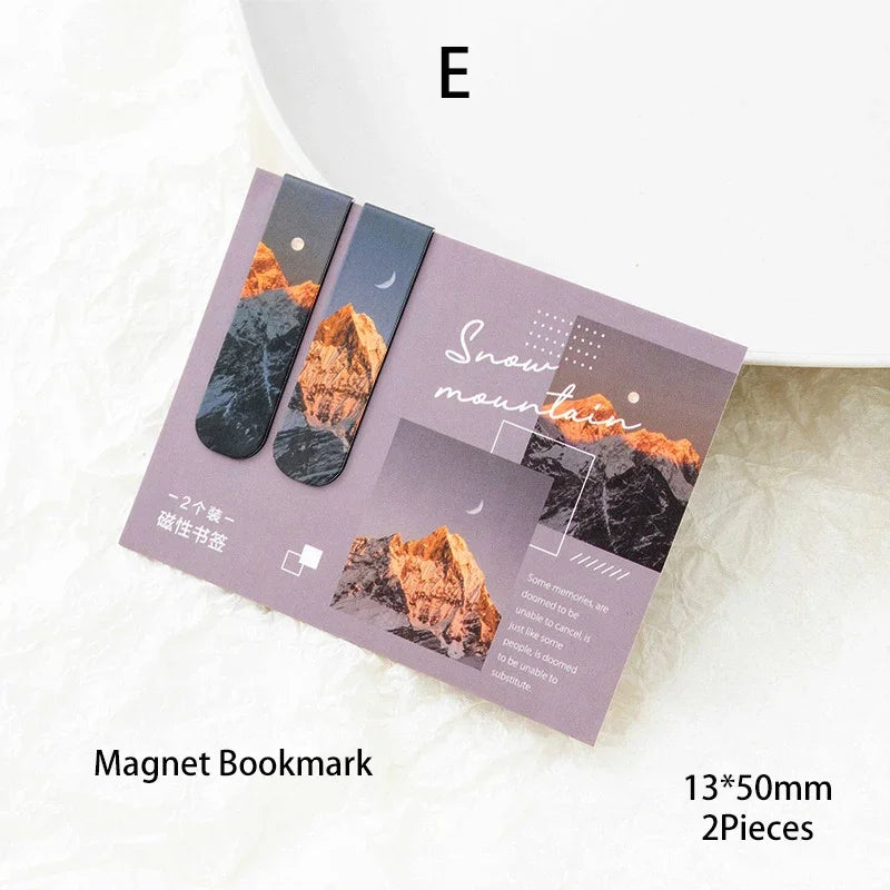 Journamm 2pcs/pack Fantasy Landscape Bookmarks for Books Readers School Supplies Creative Stationery Exquisite Gifts for Student
