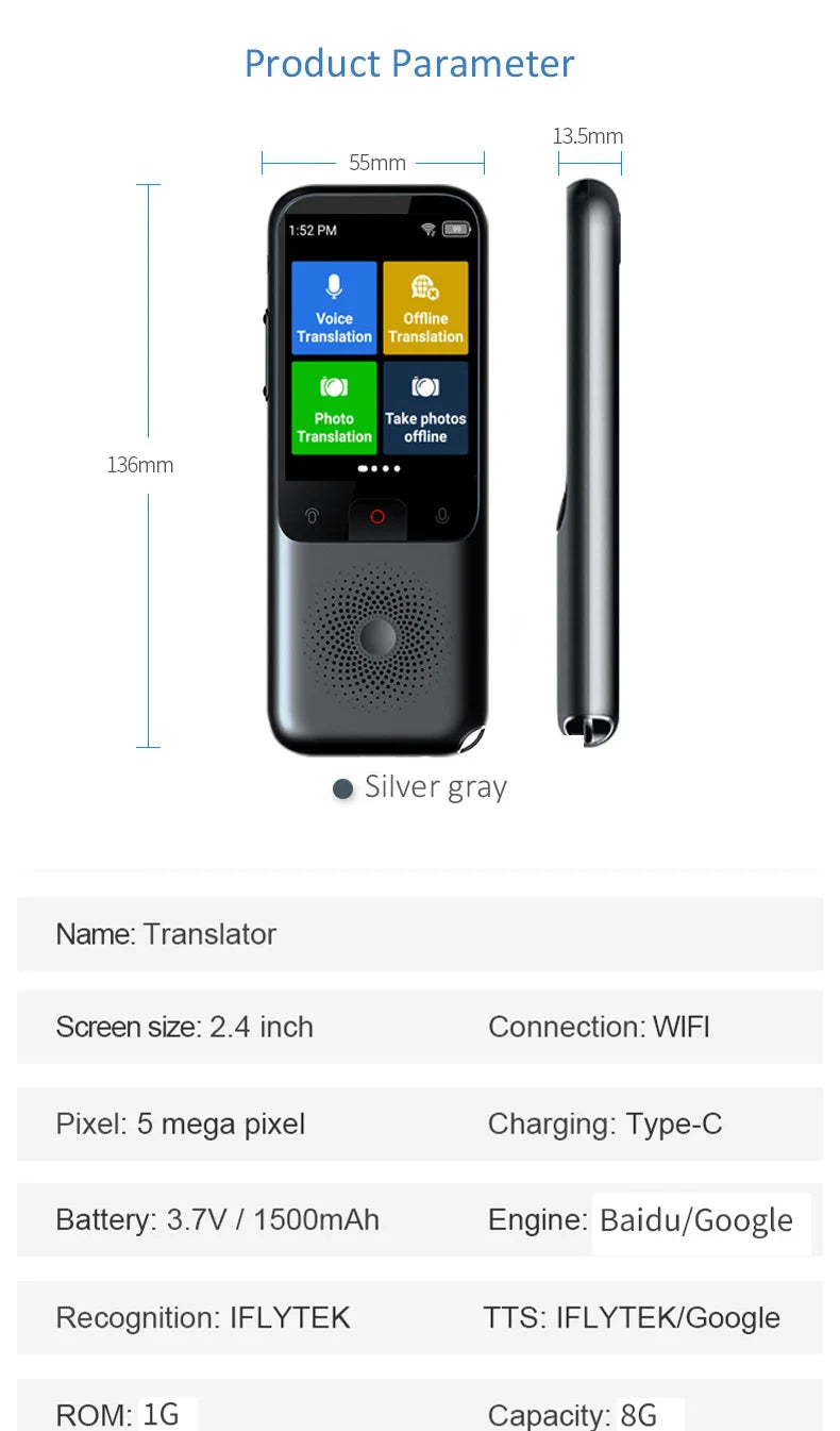 Translation Machine Cross border Language Offline Language Portable Translation Earphone Translator Intelligent Camera Device
