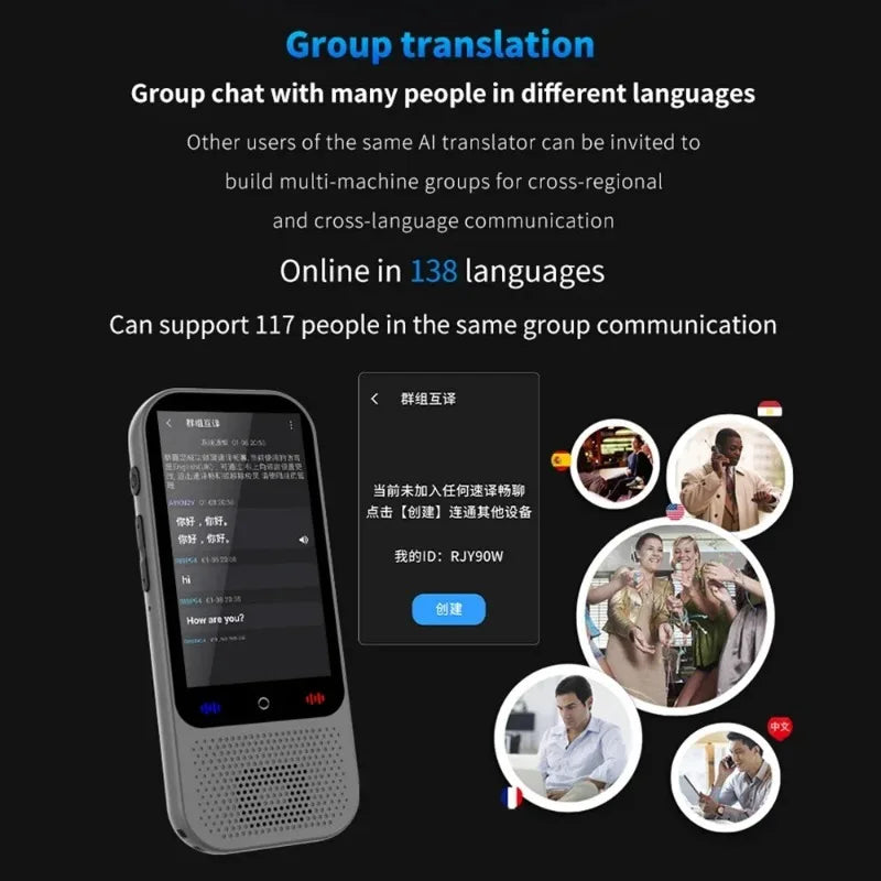 S80 Pro Intelligent Translation Machine 138 Language Intelligent Recording 19 Offline Real-time Photo Translat Chat GPT AI Voice