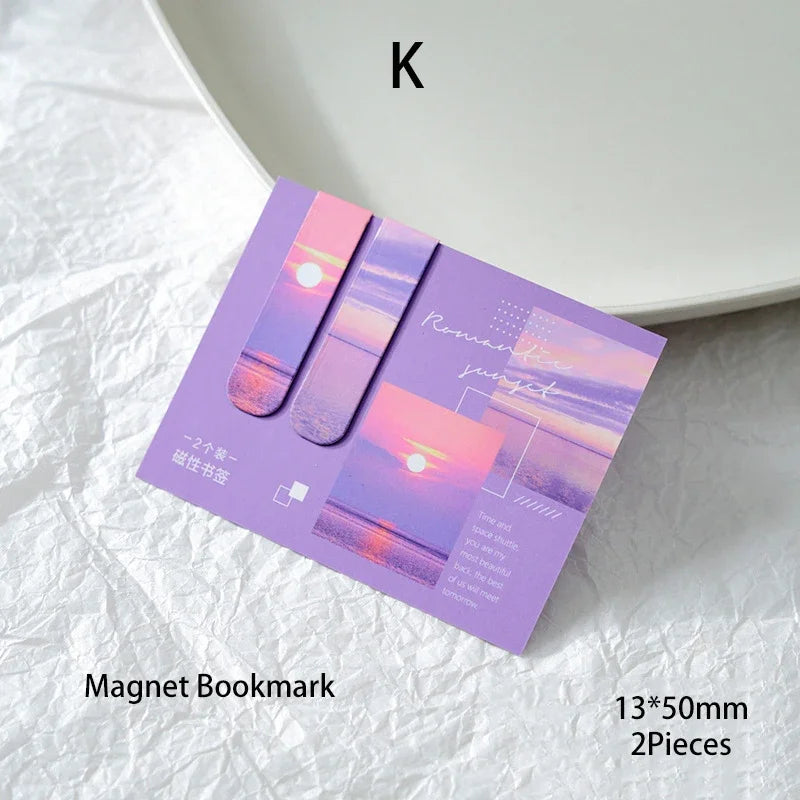 Journamm 2pcs/pack Fantasy Landscape Bookmarks for Books Readers School Supplies Creative Stationery Exquisite Gifts for Student