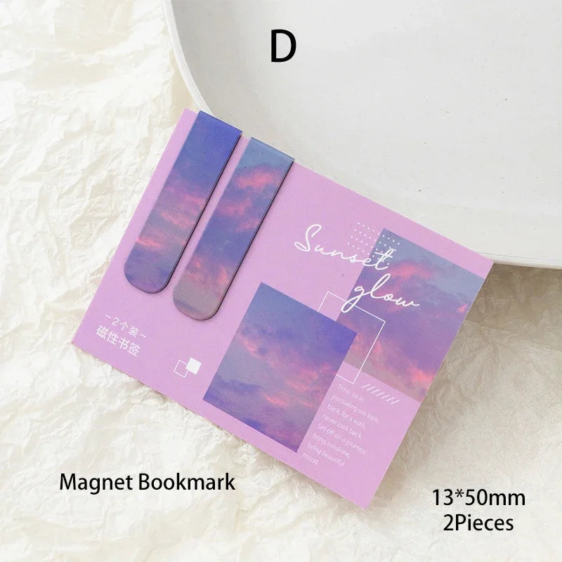 Journamm 2pcs/pack Fantasy Landscape Bookmarks for Books Readers School Supplies Creative Stationery Exquisite Gifts for Student