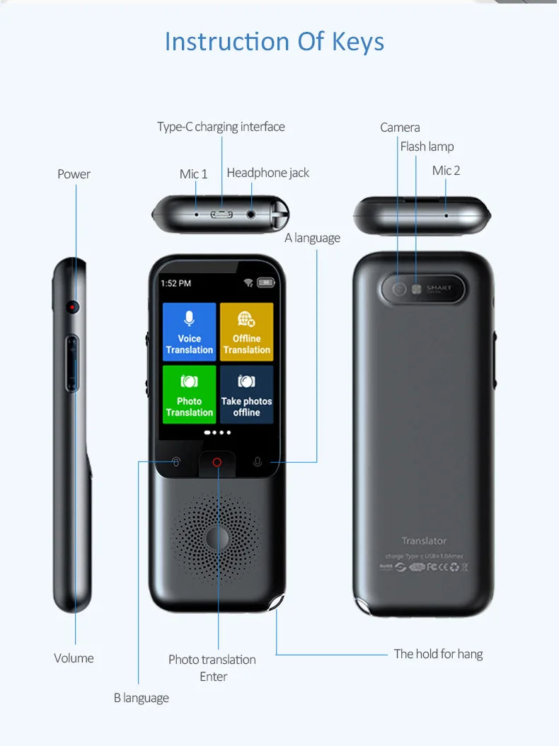 Translation Machine Cross border Language Offline Language Portable Translation Earphone Translator Intelligent Camera Device