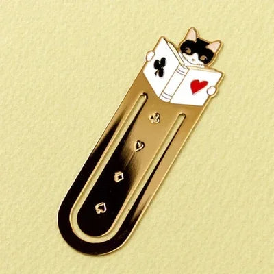 Cartoon Cat Bookmarks Metal Brass Book Clips Kawaii Book Page Holder Korean Stationery Reading Tools School Office Supplies