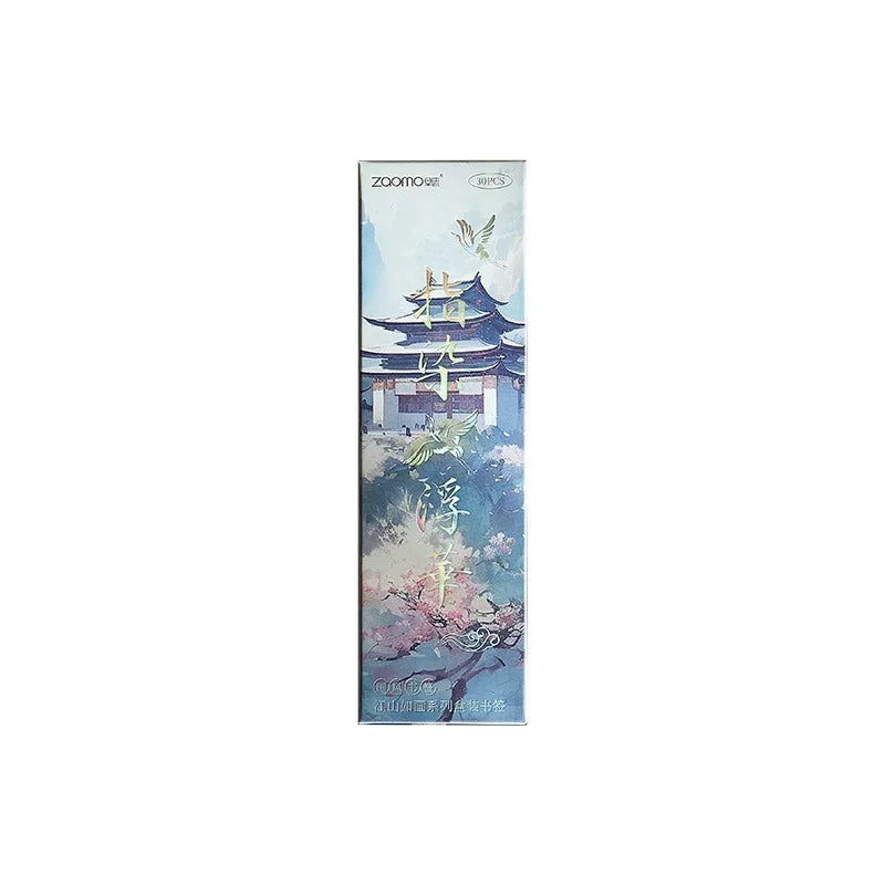 30sheet/box Retro Chinese Style Bookmarks Anime Vintage Aesethetic Flroal Palace Bookmark for Books Beauty Scenary Bookmark