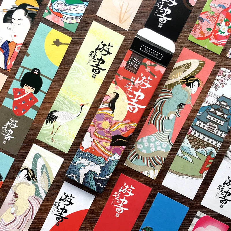 30 Pcs/Set Cute Kawaii Paper Bookmark Vintage Japanese Style Book Marks for Kids Student School Office Stationery