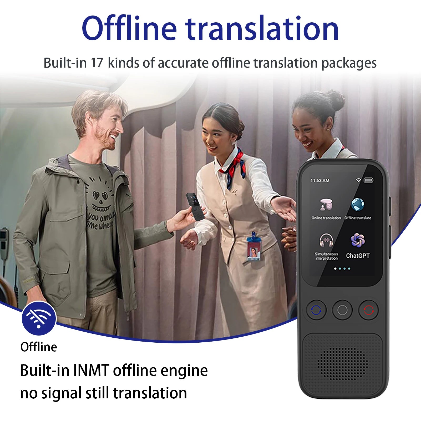 S80 Portable Language Translator Device with 138 Languages Voice Translating 17 Offline Translation Simultaneous Interpretation