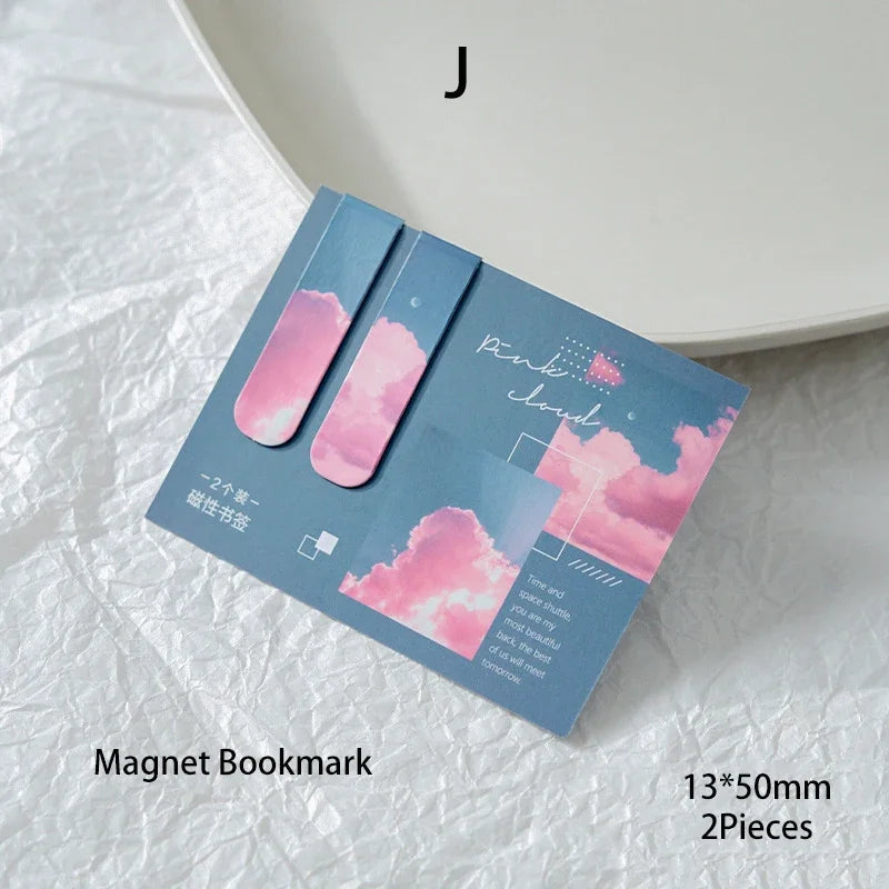 Journamm 2pcs/pack Fantasy Landscape Bookmarks for Books Readers School Supplies Creative Stationery Exquisite Gifts for Student