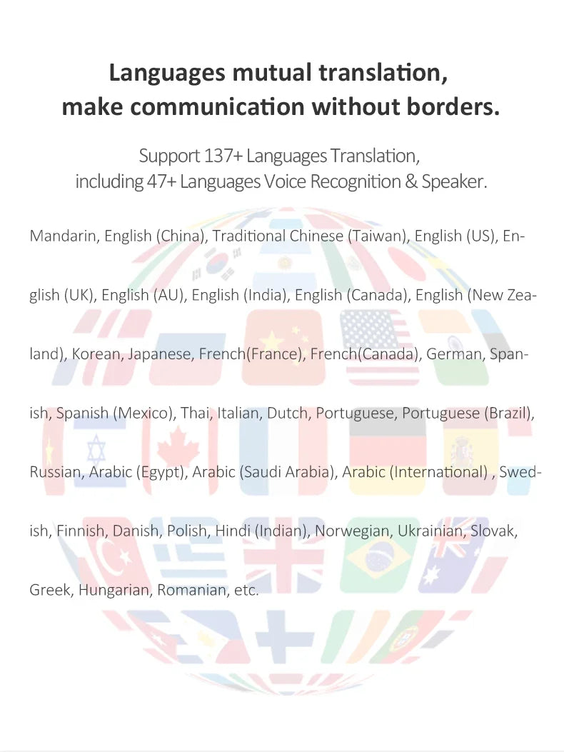 T11 Portable Audio Translator 138 Language Smart Translator Offline In Real Time Smart Voice AI Voice Photo Translator T10Pro